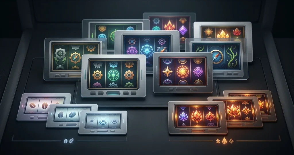Generic slot reels with UK online-slot stake-limit context